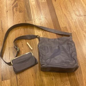 Leather Hobo purse set large crossbody adjustable kiss lock glory wallet